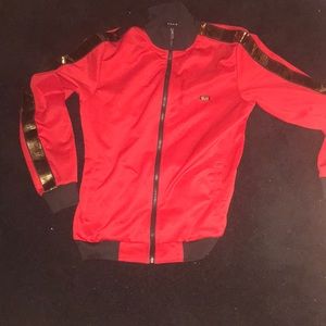 Red and gold reasons jacket